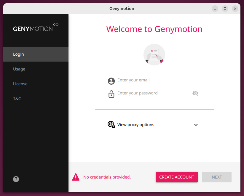 Genymotion-Login